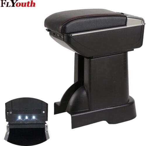 Armrest Box For Suzuki Alto 2008-2016 USB Charging LED Light Arm Rest Rotatable Centre Console Storage Box Car Styling
