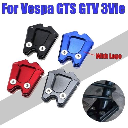 Motorcycle Kickstand Foot Side Stand Enlarge Extension Pad Support Plate For Vespa GTS GTV 3Vie GTS 300ie GTV 300ie Sprint150 LX