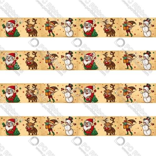 Custom 3/8"-3" hot transfer printed christmas grosgrain ribbon 9-75mm 50 yards christmas decorations gift wrapping diy bows