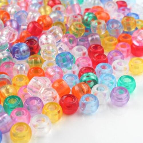 Mixed Transparent Color style Acrylic Spacer Round Beads For Jewelry Making Handmade diy Bracelet 6*9mm Accessories Wholesale