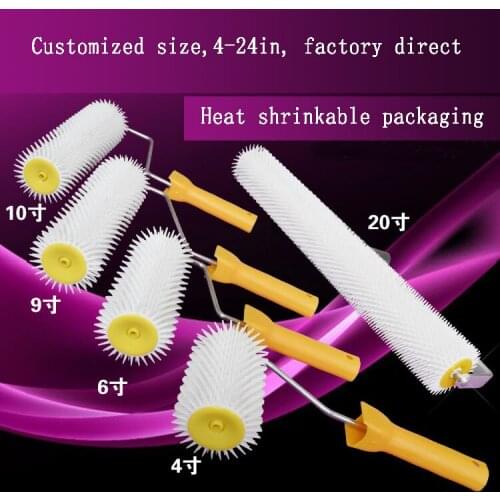 DIY 4 Inch 12mm Spiked Aeration Floor Roller Hand Tools Self Levelling Cement Defoaming Roller Screed Tools Accessories