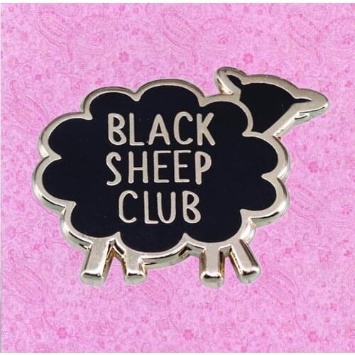Funny Cute Black Sheep Yarn Enamel Pin Knitting Crochet Yarn Ball Wool personality brooch humor quote badge cool proud warrior