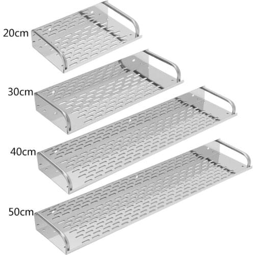 Stainless Steel Kitchen Bathroom Shelf Wall-mounted Storage Rack Single Layer 20cm-50cm