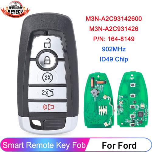 KEYECU Aftermarket Smart Remote Key 902MHz fob for Ford Mustang Cobra Edge Fusion Explorer 2017 2018 2019 2020 M3N-A2C93142600