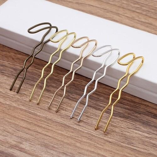 20 Pieces 70mm Copper Hair Forks Headwear Making DIY Hair Accessories For Women