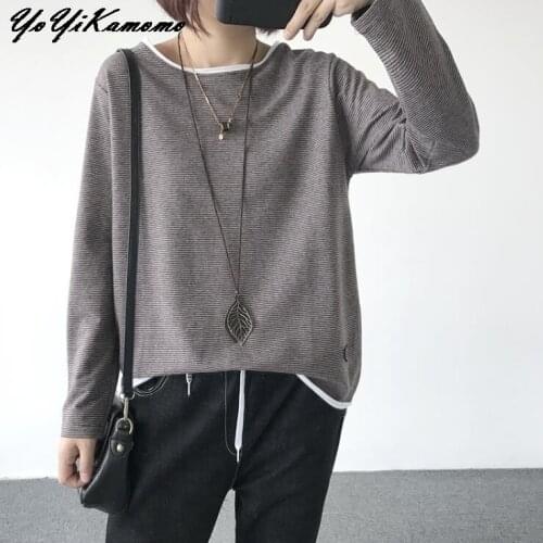 Женские полосатые футболки YoYiKamomo China At AliExpress