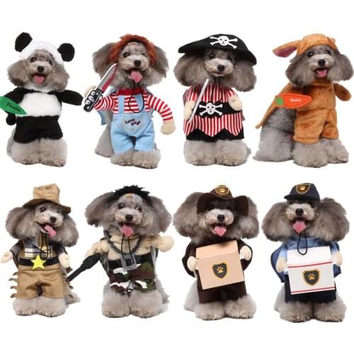 Funny Dog Clothes Pirate Suit Clothes For Cat Costume Clothing Corsair Halloween Clothes Dressing Up Dog Party Costume Suit