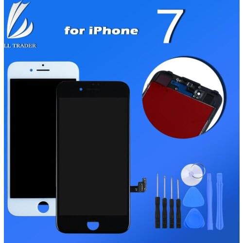 For iPhone 7 Screen Replacement Assembly with Touch Digitizer Camera Holder 3D Touch Free Tools Black White Free Shipping
