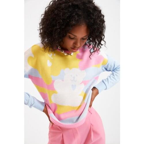 Trendyol Jacquard Bike Collar Knitwear Sweater TWOAW22KZ0970