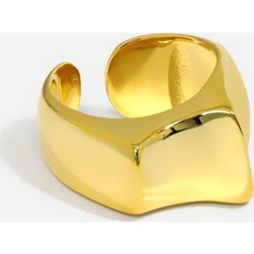 Sole Memory Personality Smooth Shiny Cool Geometric 925 Sterling Silver Female Resizable Opening Rings SRI924