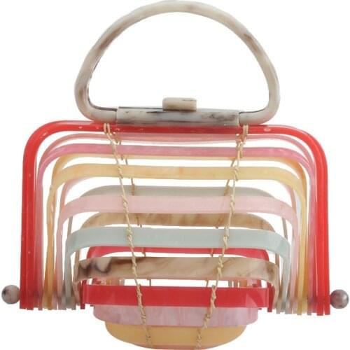 Women Famous Designer Vacation Handbags For Ladies Acrylic Woven Beach Totes Bag Summer 2019 Luxury Evening Clutch Purse