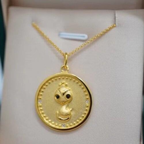 S.EAST SUN European and American Style Italian wire drawing silver gold gold coin Zodiac brand pendant money snake