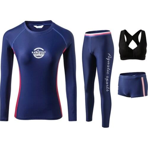 Scuba Dive Suits Women Snorkeling Equipment Water Sports Jumpsuit Swimwear Wetsuit Rash Guards Womens Four-Pieces Swimsuits