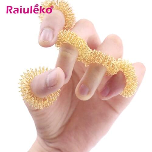 10pcs Hot Sale Finger Massage Ring Acupuncture Ring Body Massager Relax Hand Massage Finger Lose Weight Health Care 2 Colours