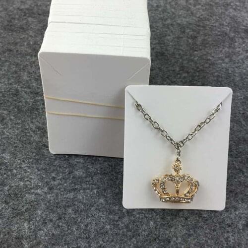200PCS 6*5cm White Paper jewelry cards Blank Necklace Cards Pendant Kraft Display Cards Small pendant Cards Accept Costom Logo