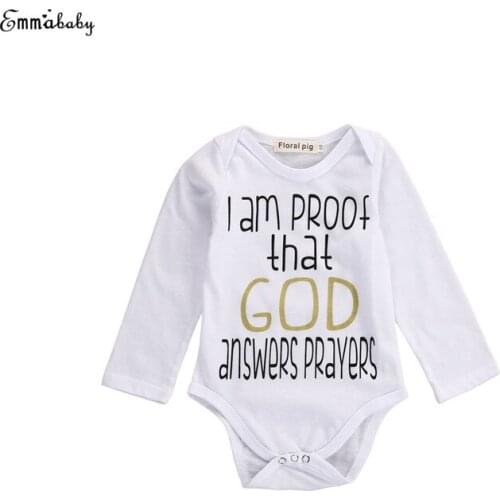 2017 Newborn Baby Boys Girls Fashion Long Sleeve O-Neck Letter Bodysuits Playsuit Outfit Summer Sunsuit Baby Clothes 0-18M