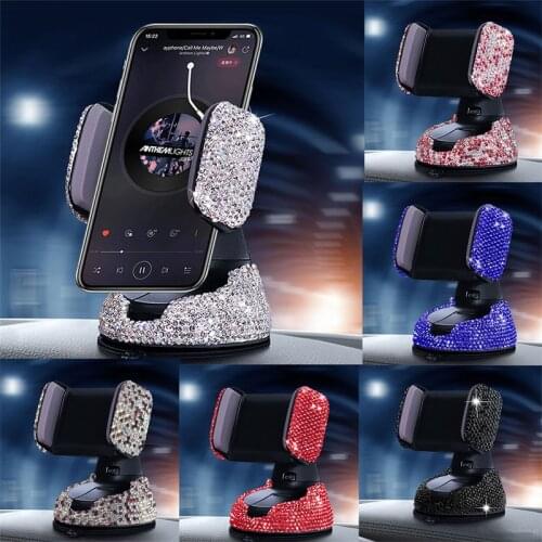 3 in 1 360 Degree Car Phone Holder Auto Air Vent with DIY Crystal Diamond Type