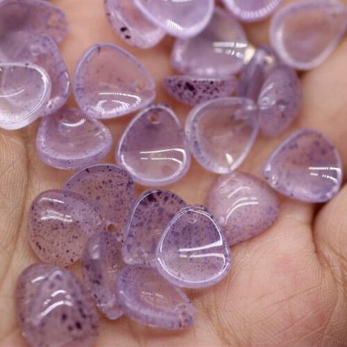 50 PCS Colored Glazed Flower Petals Charms Pendant DIY Earrings Hair Accessories