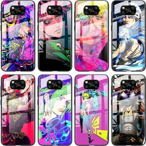 Tempered Glass Cover Hot Anime JoJo Bizarre Adventure For Xiaomi Mi POCO F3 F2 X3 NFC X2 M2 Pro Shockproof Phone Case