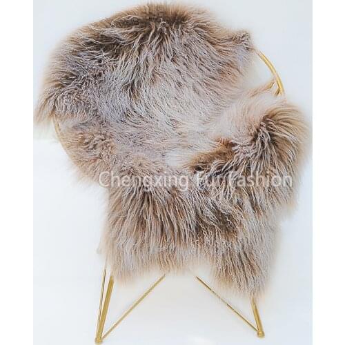 CX-D-60T Soft Long Hair Mongolian Lamb Fur Chair Cover Bedroom Fur Rug