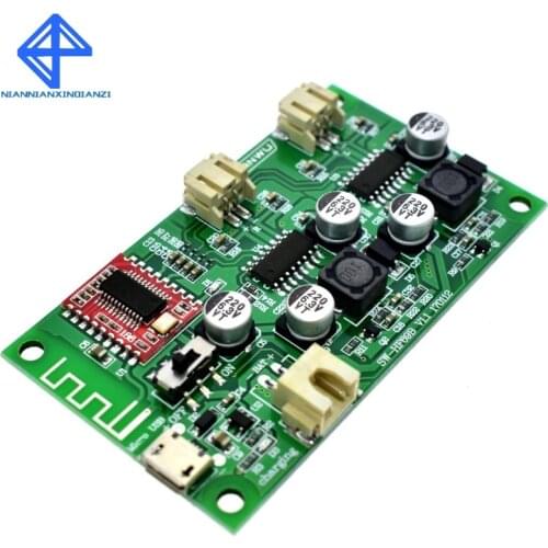 DC 5V 6W X 6W 2 Channel Stereo Bluetooth Amplifier Board Lithium Battery Powered for Speakers Loudspeaker Box Modified