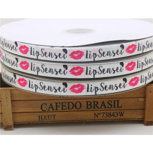 DHK 5/8'' Free shipping LIP KISS printed Fold Elastic FOE headband headwear hairband decoration S655