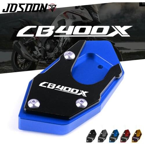 For HONDA CB400X CB 400X CB400 X 2019 2020 2021 Motorcycle CNC Kickstand Foot Side Stand Extension Pad Support Plate With Logo