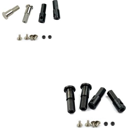 For WPL D12 1/10 RC Car Upgrade Parts Metal 5mm Front Wheel Hub Hex Adapter Combiner & Rear Axle Shaft Adapter