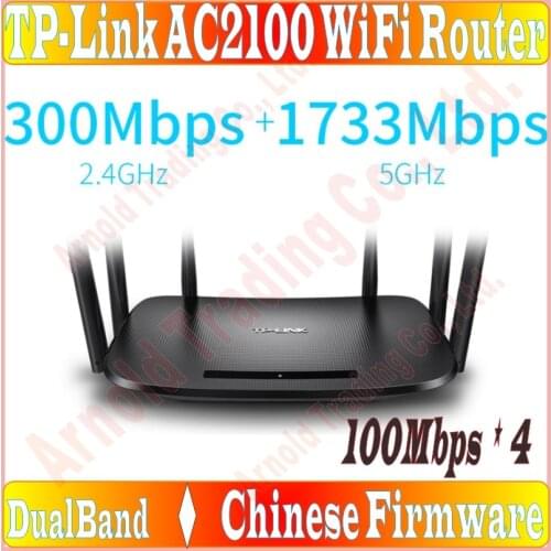 2033Mbps 11AC Dual Band 2.4G+5GHz Wireless Router 6* Antennas Wall-Penetrating Intelligent WiFi AC2100 Router, 100M Wan/Lan Port