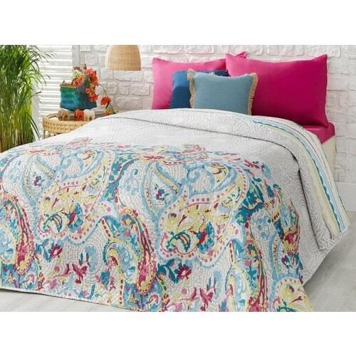 Englısh Home Madden Double Multipurpose Bedspread 200x220 cm Gray cotton piqué bed sheet duvet cover