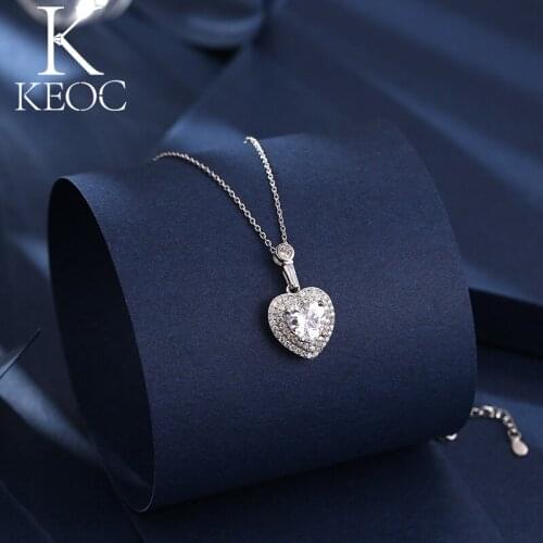 Keoc New Love AAA Zircon Necklaces for Women Chains Choker Wedding Bride Luxury Fashion Jewelry