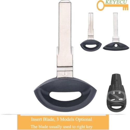 KEYECU Smart Prox Keyless Car Key Uncut Insert Emergency Blade for Saab 9-3 93 2003 2004 2005 2006 2007, Fob Emergency Blade