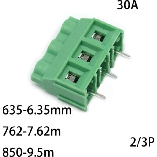 30Pcs/lot 30A High Current Screw Type PCB Terminal Block LZ/DG/KF635,7620,950 MKDS5 Plastic High 21mm Terminal Block Connector