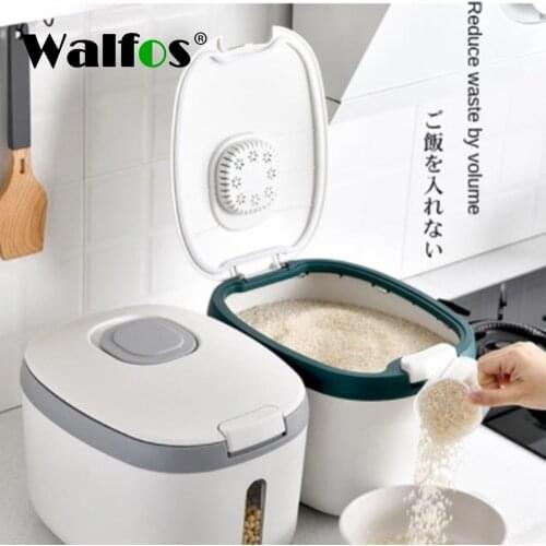 Walfos 5L/10L Rice Bucket Cylinder Grain Pet Food Storage Container BPA Free Kitchen Nano Bucket Insect-proof Moisture-Proof