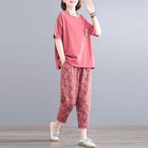 2021 Summer Clothes Women Large Plus Size M-5XL Sports Suit Top And Pant Two Piece SportwearTracksuit Matching Set Run Outfit