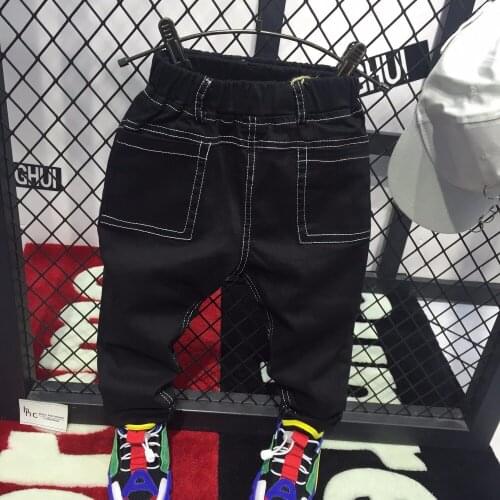 Fashion spring Autumn children wear fashionable style and high quality kids jeans, boys jeans, boy leather jeans 2-6years