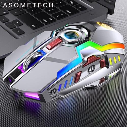 Gaming Mouse Rechargeable Wireless Mouse Silent 1600 DPI Ergonomic RGB LED Backlight 2.4GHZ Gamer Mouse For PC Laptop Computer
