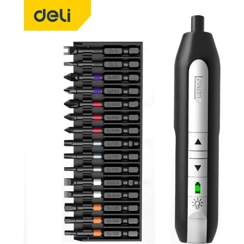 DELI 3.6V Electric Screwdriver Set Precision Screwdriver Bit Small Electronic Household Electric Screwdriver Usb Charging Handle