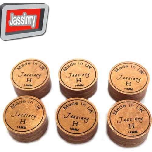 Free shipping 10pcs/lot Jassinry Brown 14mm Pool Billiards cue tips in H 6layers pigskin cue stick tips Billiard accessories