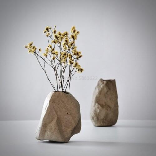 New Ceramic Modern Vase Home Decor Fashion Floral Organ Master Bedroom Creative Ceramic Stone Vase Ornaments Wedding Gift