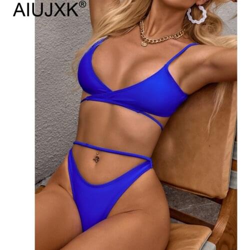 AIUJXK New 2021 Sexy Bikini Brazilian Woman Bandage Thong 2 Piece Swimsuit Beach Wear Bathing Suit String Biquini Swimwear