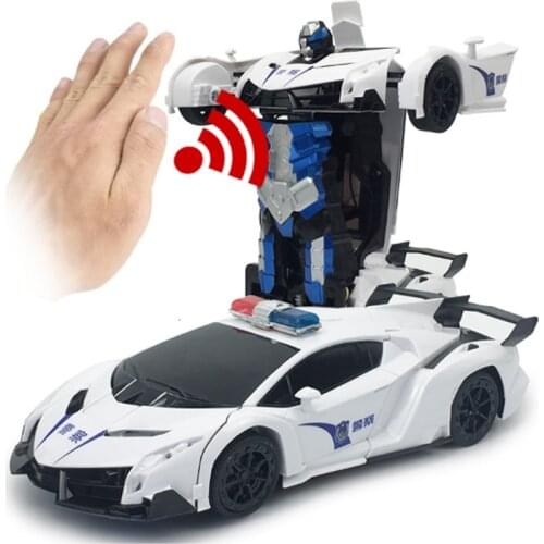 RC Car Robot Toys One-Click Deformation Gesture Sensing Remote Control Car 1:12 Colorful Lights Electric Kids Hobby Toys Gifts