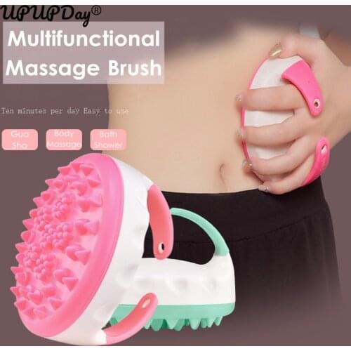 Silicone Cellulite Massager Brush Gua Sha Lose Weight Health Care Handle Meridan Slimming Body Relax Tone Pain Relief Thin Leg