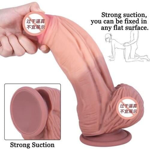 Silicone Big Fake Dick Silicone Females Masturbation Realistic Penis Huge Dildos Wearable Penis Leather Pants SM Adult Products