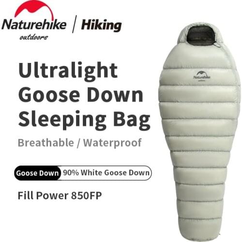 Naturehike Ultralight 430g Goose Down Camping Sleeping Bag Thickening Winter Keep Warm Outdoor Travel Mummy Sleeping Bag 850FP