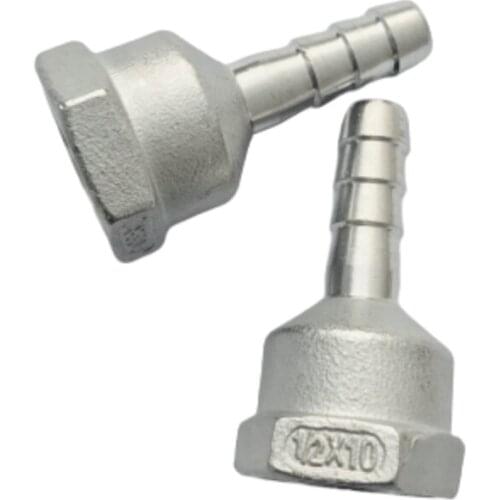 SUS304 Stainless Steel Hose Barb Female BSPP1/2" to 10mm OD adaptor pipe fittings