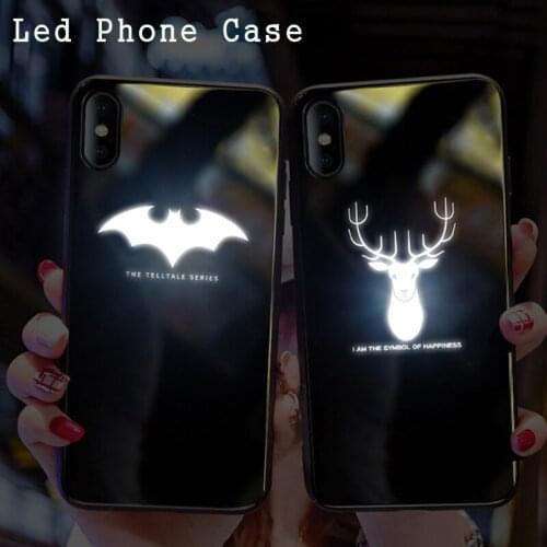 Tempered Glass Luminous Cover For iPhone 11 12 Pro Max 6 6S 7 8 Plus X Xr Xs Max SE 2020 12 Mini Case Call Light Funda