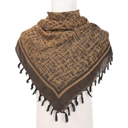 Tactical 110*110CM Arab Keffiyeh Shemagh Scarf Shawl Neck Scarves Warmer Cover Windproof Military Camping Hunting Desert Scarves