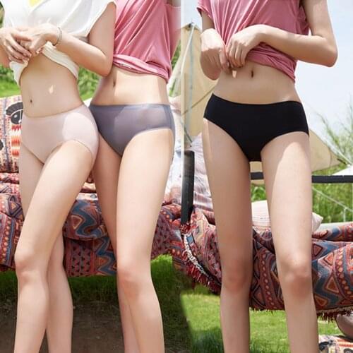 6pcs ultra-thin seamless ice silk Womens underwear low waist breathable mesh antibacterial briefs girly sports panties