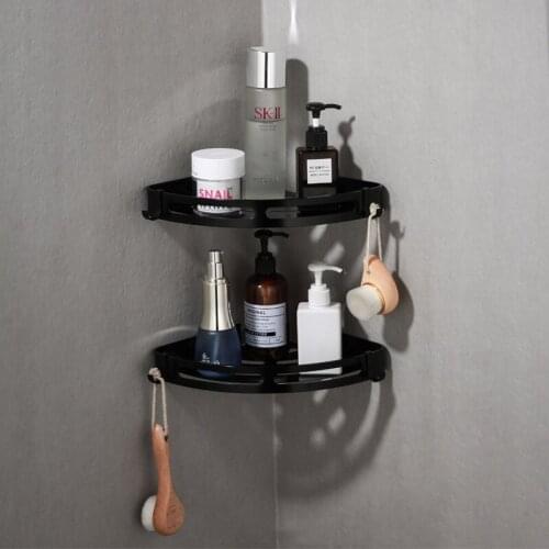 Corner Bathroom Shelf Waterproof Punch-free Bath Shampoo Storage Rack Multifunction Wall Mount Kitchen Holder Bathroom Organizer